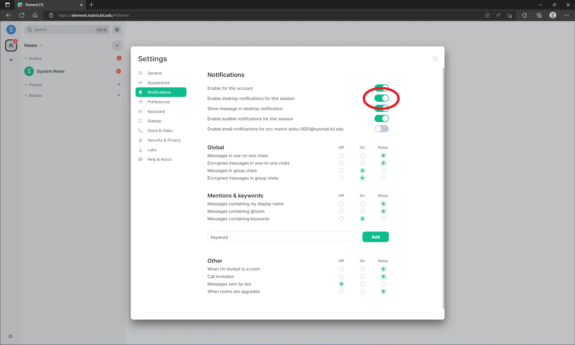 Screenshot push notifications to enable